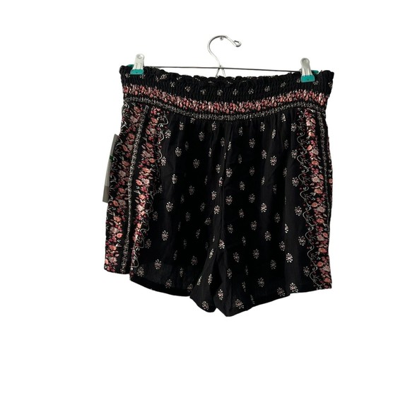 KINGSTON GREY JUNIORS PRINTED SOFT SHORTS RUST BOHO ELASTIC WAIST PULL ON - Picture 3 of 5